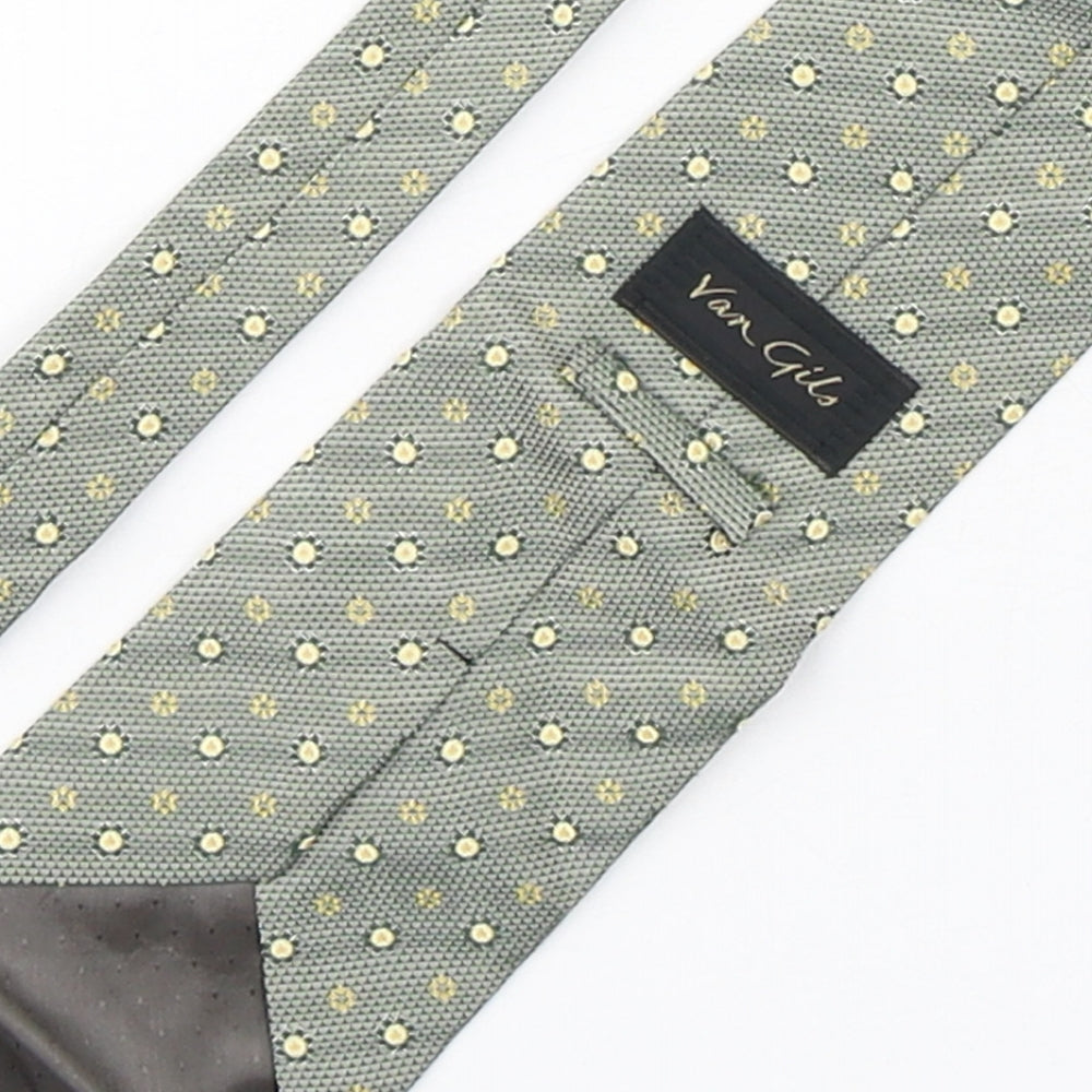 Van Girls  Mens Green Floral Silk Pointed Tie One Size