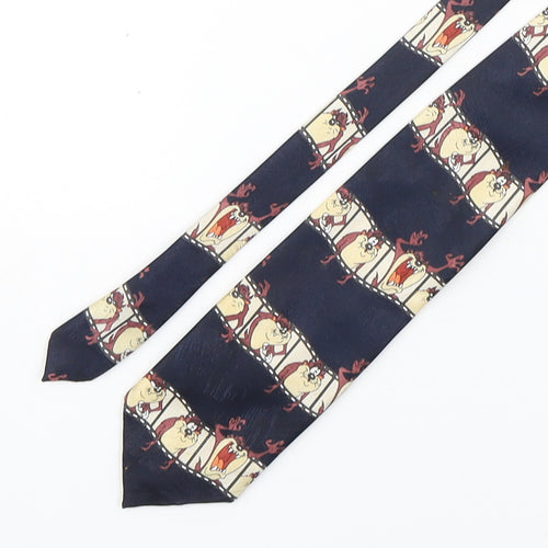 Marks and Spencer Mens Multicoloured Geometric Polyester Pointed Tie One Size - Tasmanian Devil