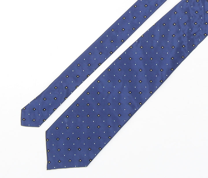 Tie Rack Mens Blue Geometric Silk Pointed Tie One Size