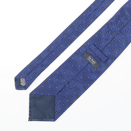 Tie Rack  Mens Blue Geometric Silk Pointed Tie One Size