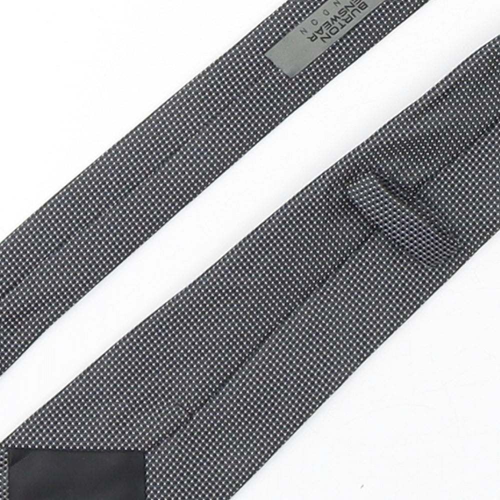 Burton  Mens Grey Polka Dot Polyester Pointed Tie One Size
