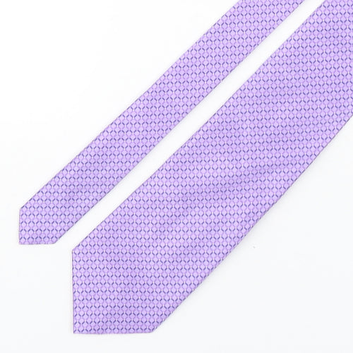 Marks and Spencer Mens Purple Geometric Silk Pointed Tie One Size