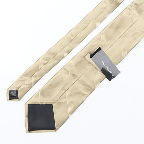 Dunnes Stores Mens Gold Plaids & Checks Silk Pointed Tie One Size