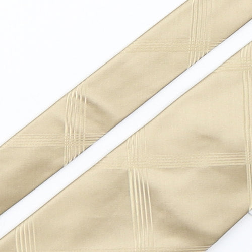 Dunnes Stores Mens Gold Plaids & Checks Silk Pointed Tie One Size