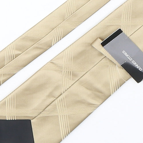 Dunnes Stores Mens Gold Plaids & Checks Silk Pointed Tie One Size