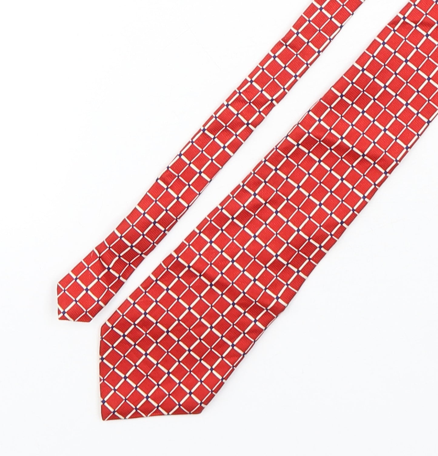 Ralph Lauren  Mens Red Plaids & Checks Silk Pointed Tie One Size