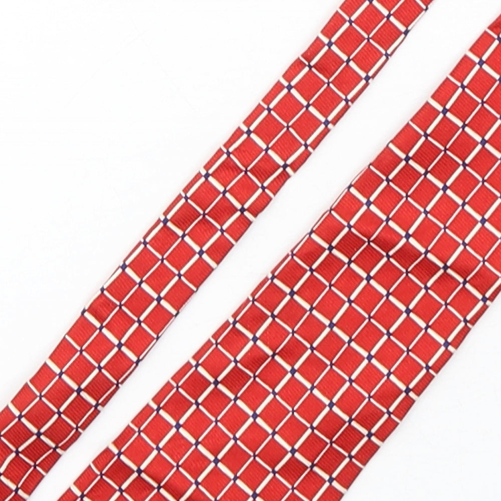 Ralph Lauren  Mens Red Plaids & Checks Silk Pointed Tie One Size