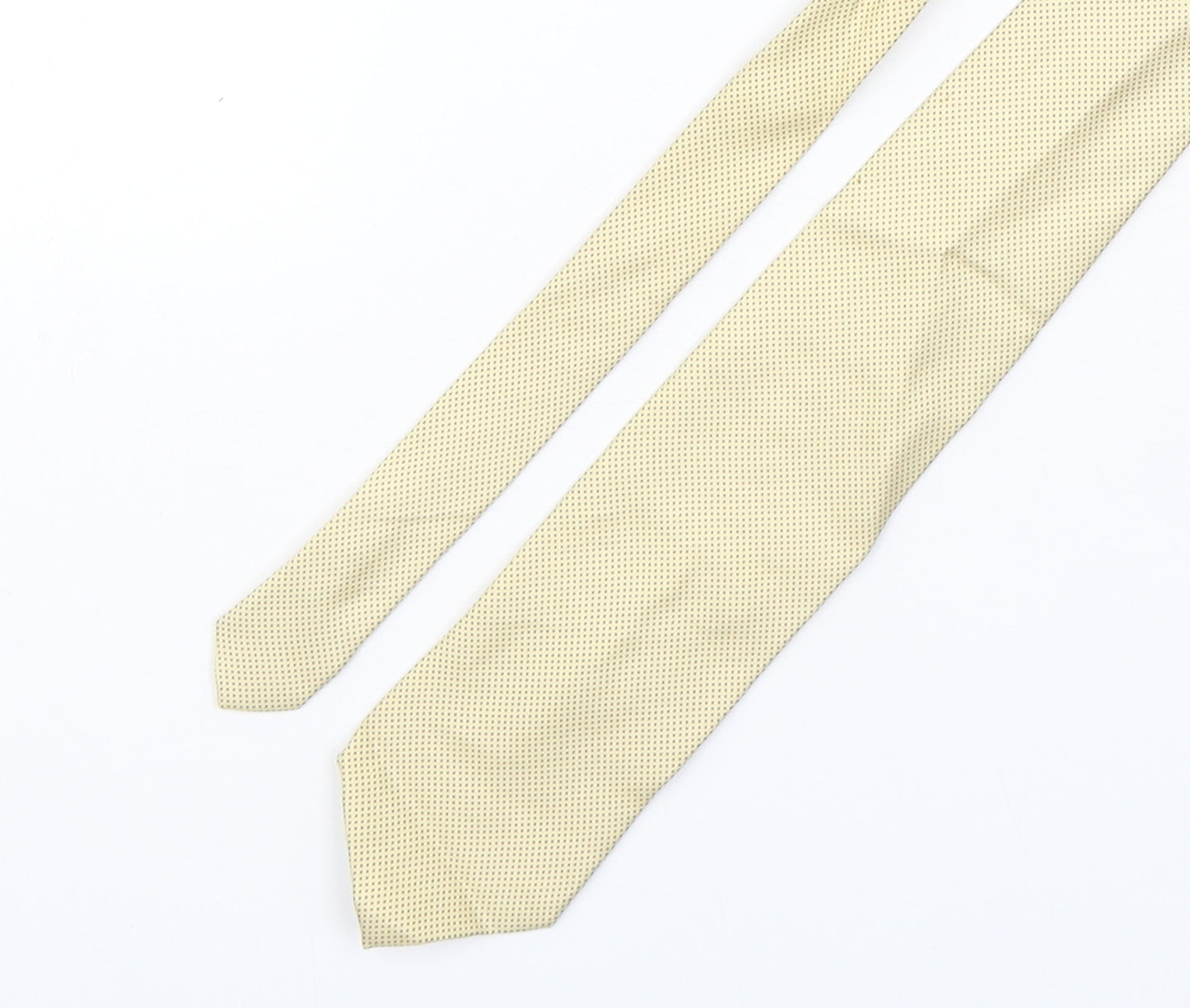 Frangi  Mens Yellow Polka Dot Silk Pointed Tie One Size