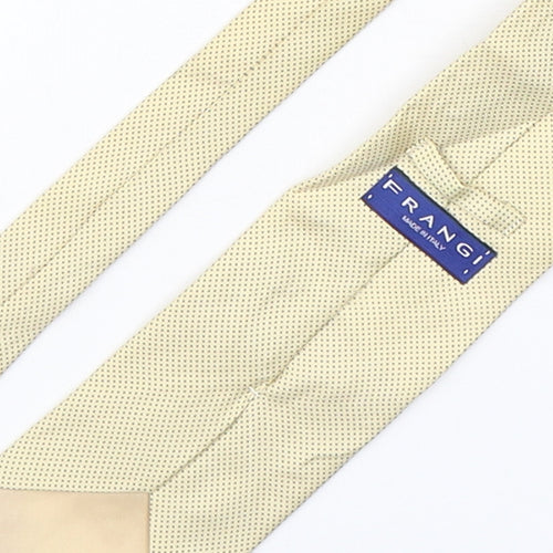 Frangi  Mens Yellow Polka Dot Silk Pointed Tie One Size