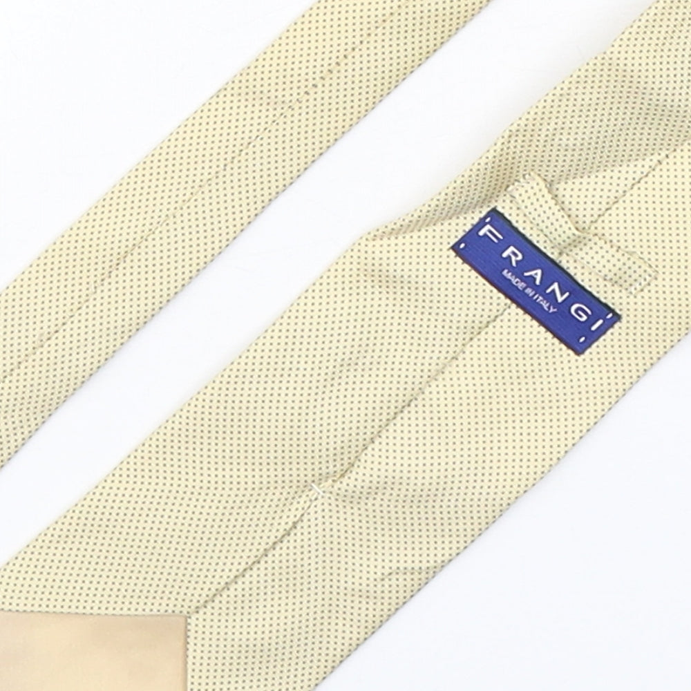 Frangi  Mens Yellow Polka Dot Silk Pointed Tie One Size