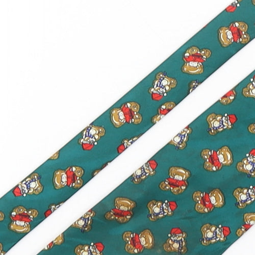 Roberto  Mens Multicoloured Geometric Polyester Pointed Tie One Size - Teddy Bear