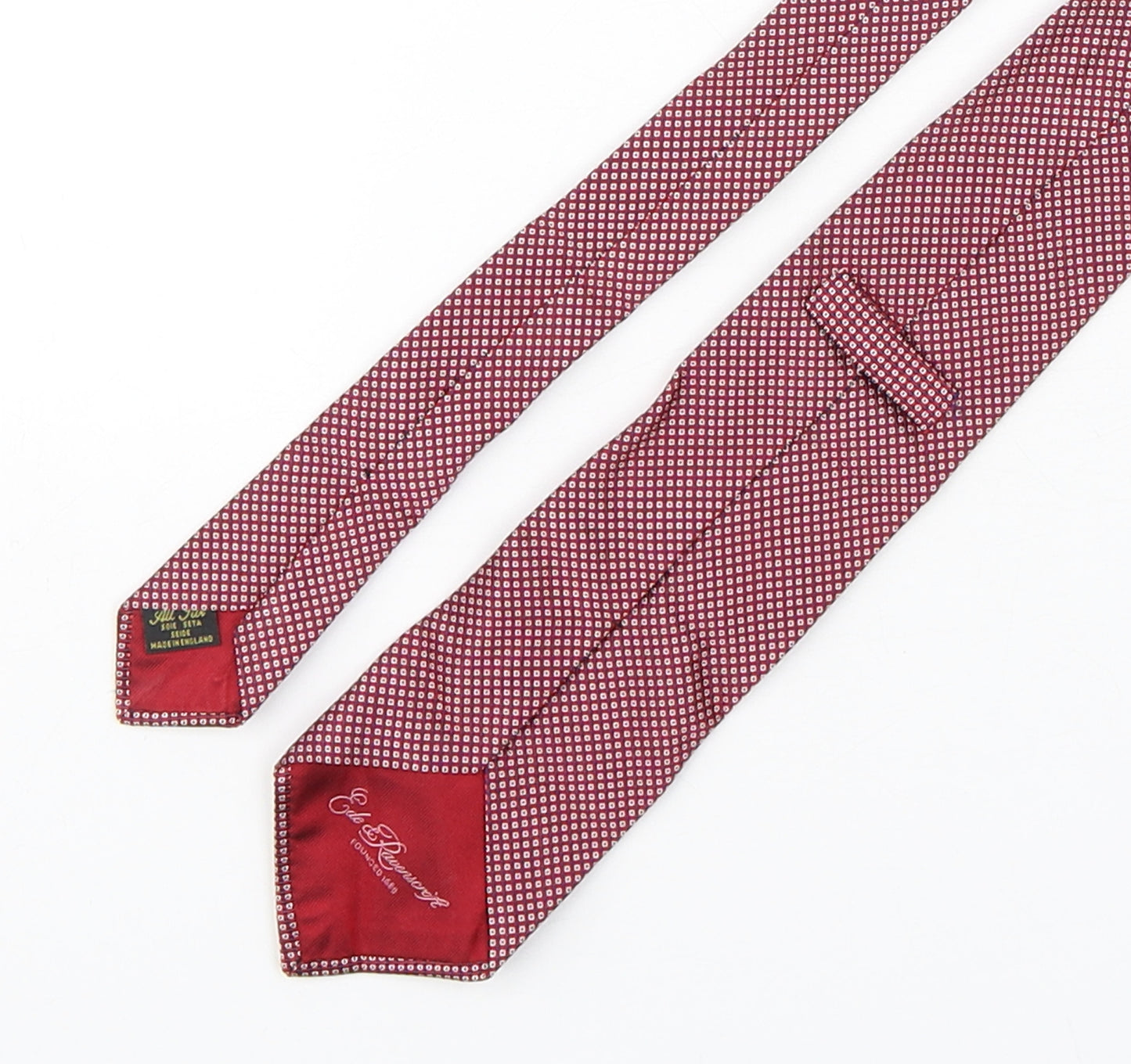 Ede & Ravenscroft Mens Red Plaids & Checks Silk Pointed Tie One Size