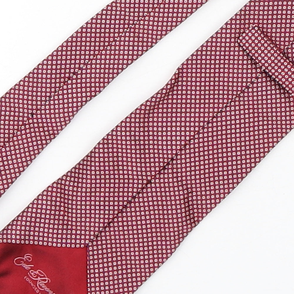 Ede & Ravenscroft Mens Red Plaids & Checks Silk Pointed Tie One Size