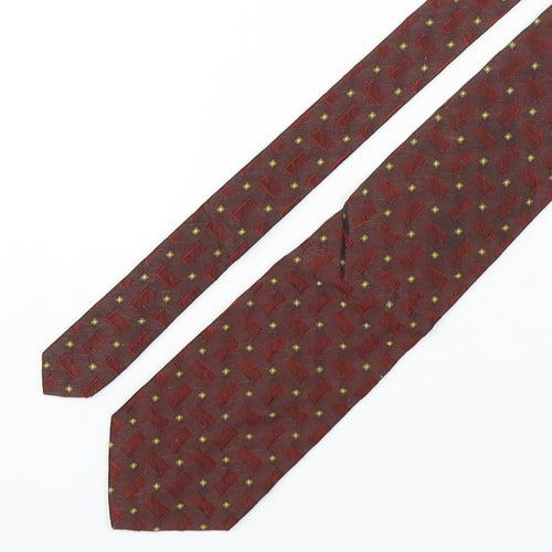 Cezan  Mens Multicoloured Geometric Silk Pointed Tie One Size