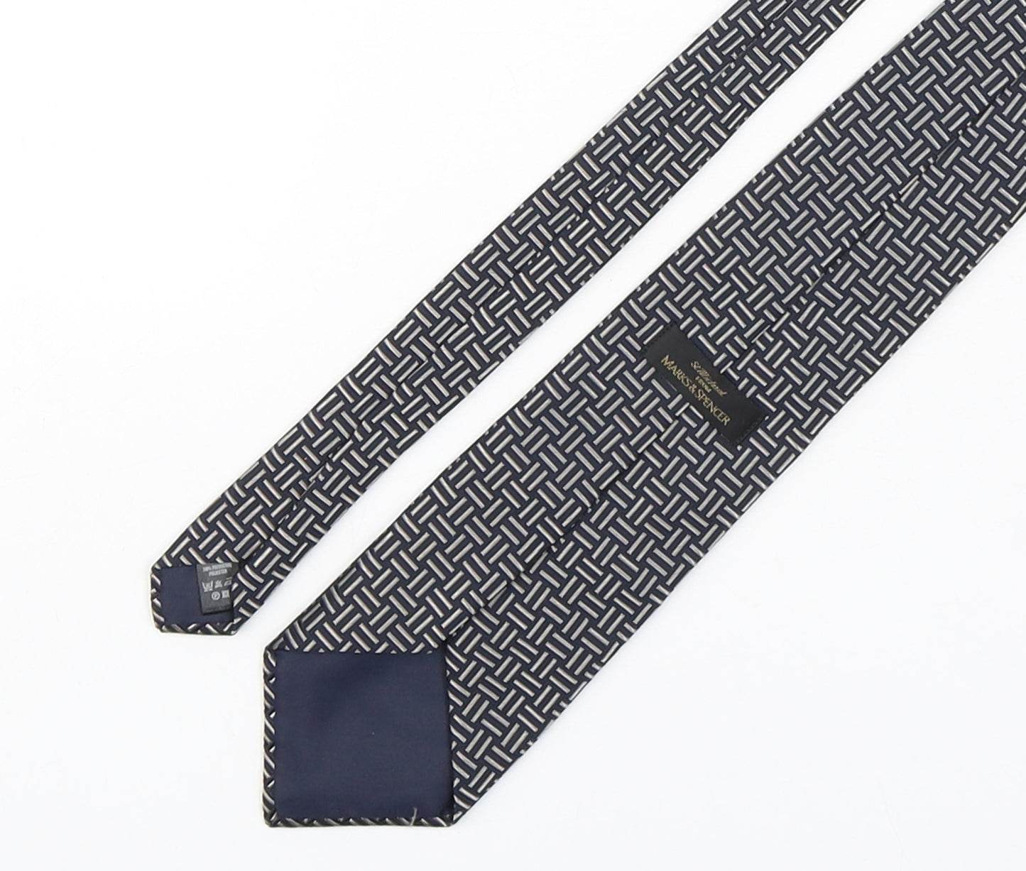 Marks and Spencer Mens Multicoloured Geometric Polyester Pointed Tie One Size
