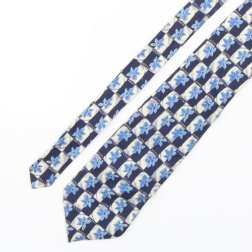 Blazer  Mens Blue Floral Silk Pointed Tie One Size