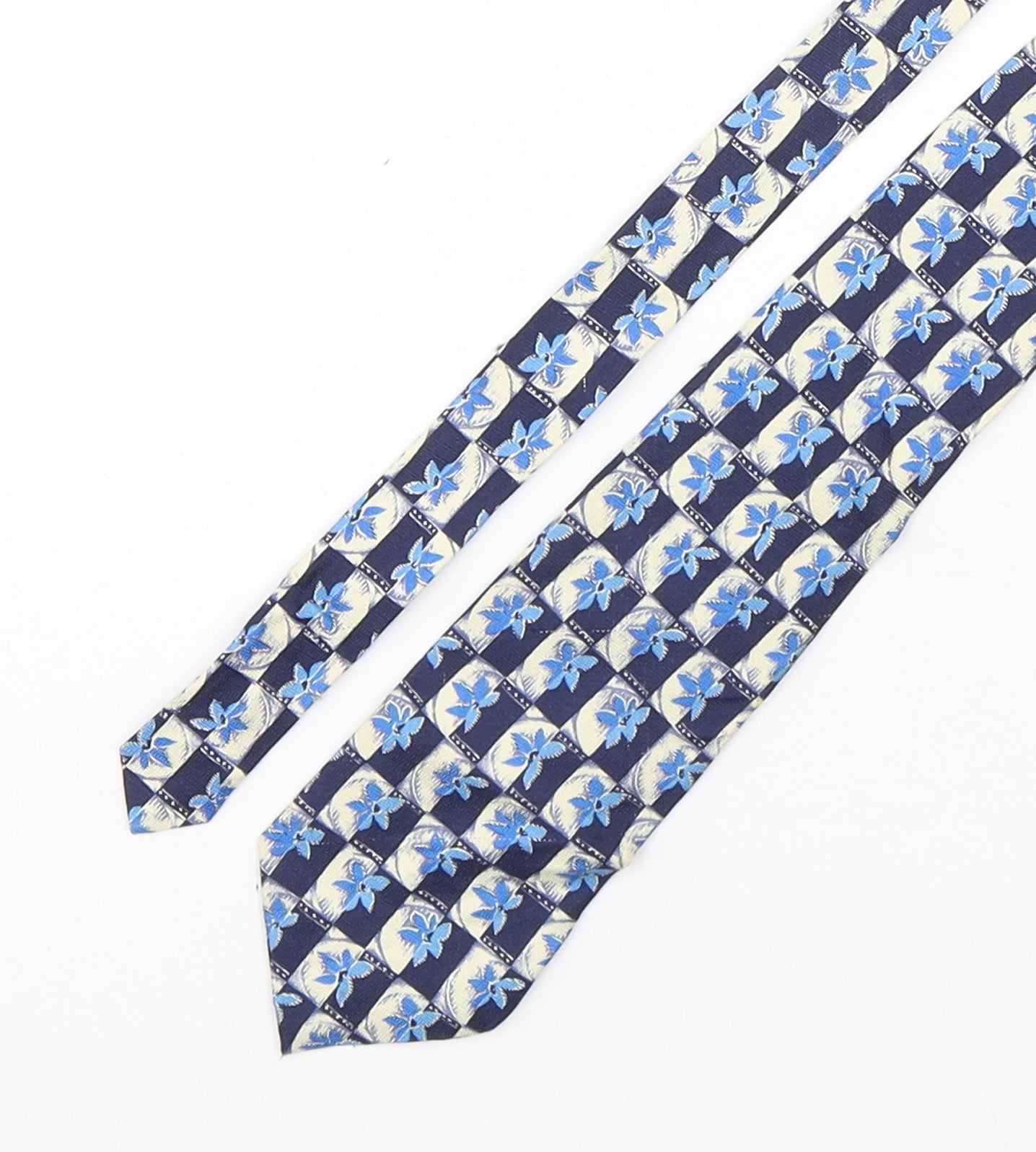 Blazer  Mens Blue Floral Silk Pointed Tie One Size