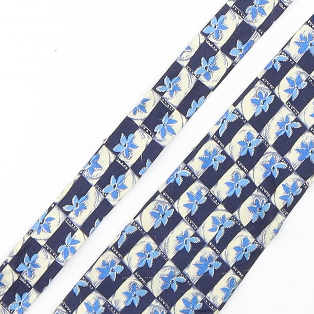 Blazer  Mens Blue Floral Silk Pointed Tie One Size