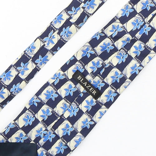 Blazer  Mens Blue Floral Silk Pointed Tie One Size