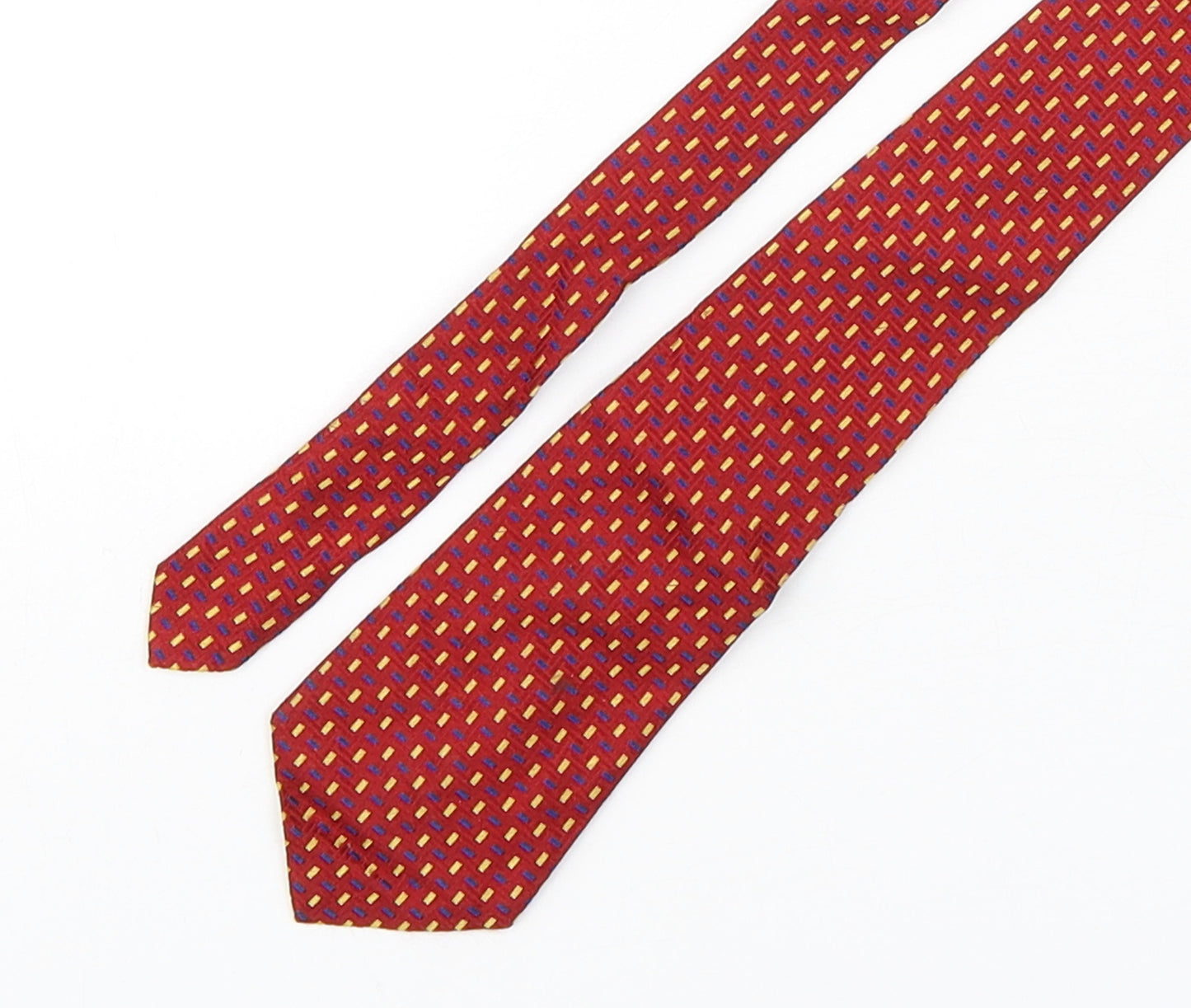 Pink  Mens Multicoloured Geometric Silk Pointed Tie One Size