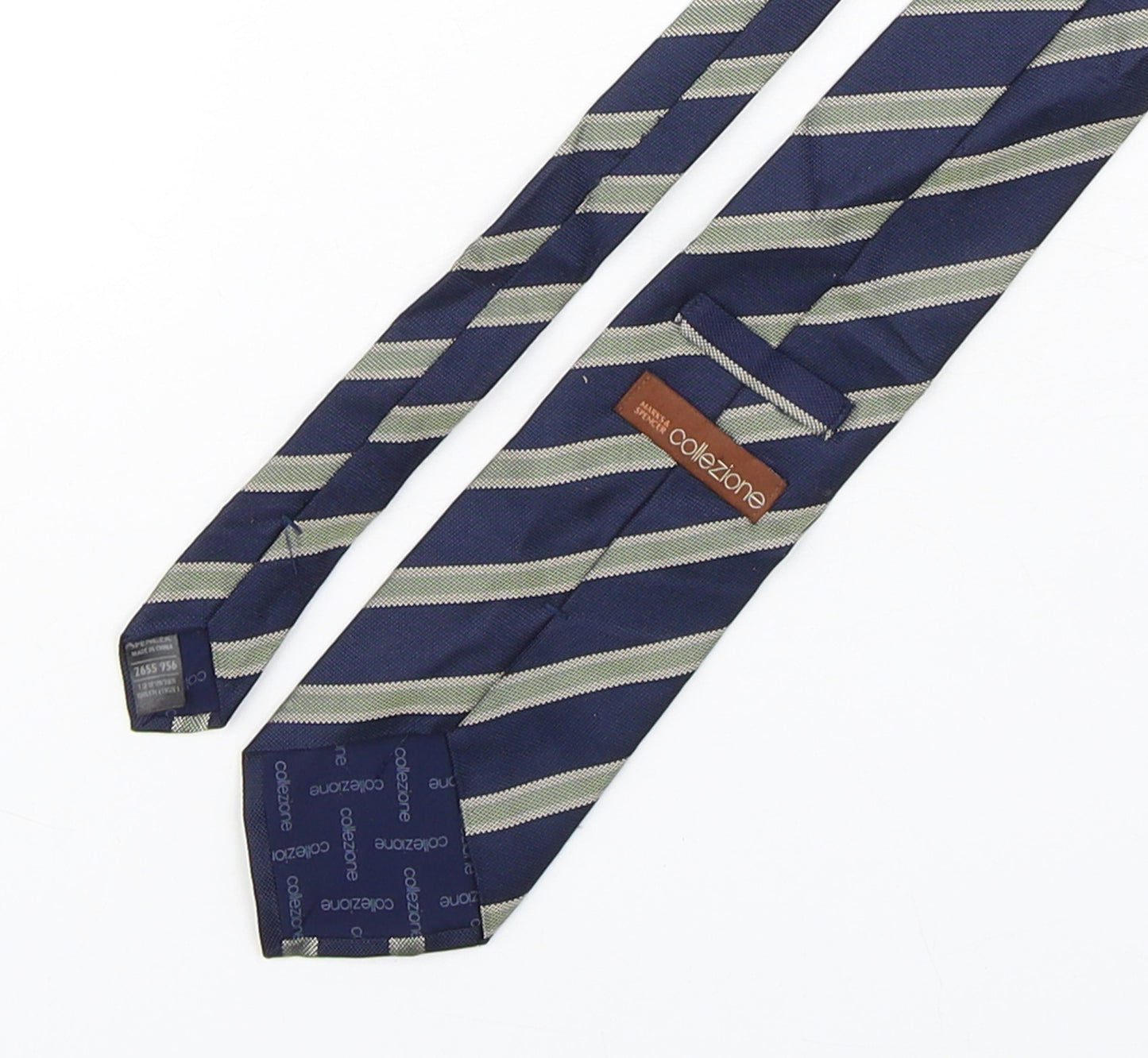 Marks and Spencer Mens Multicoloured Striped Silk Pointed Tie One Size