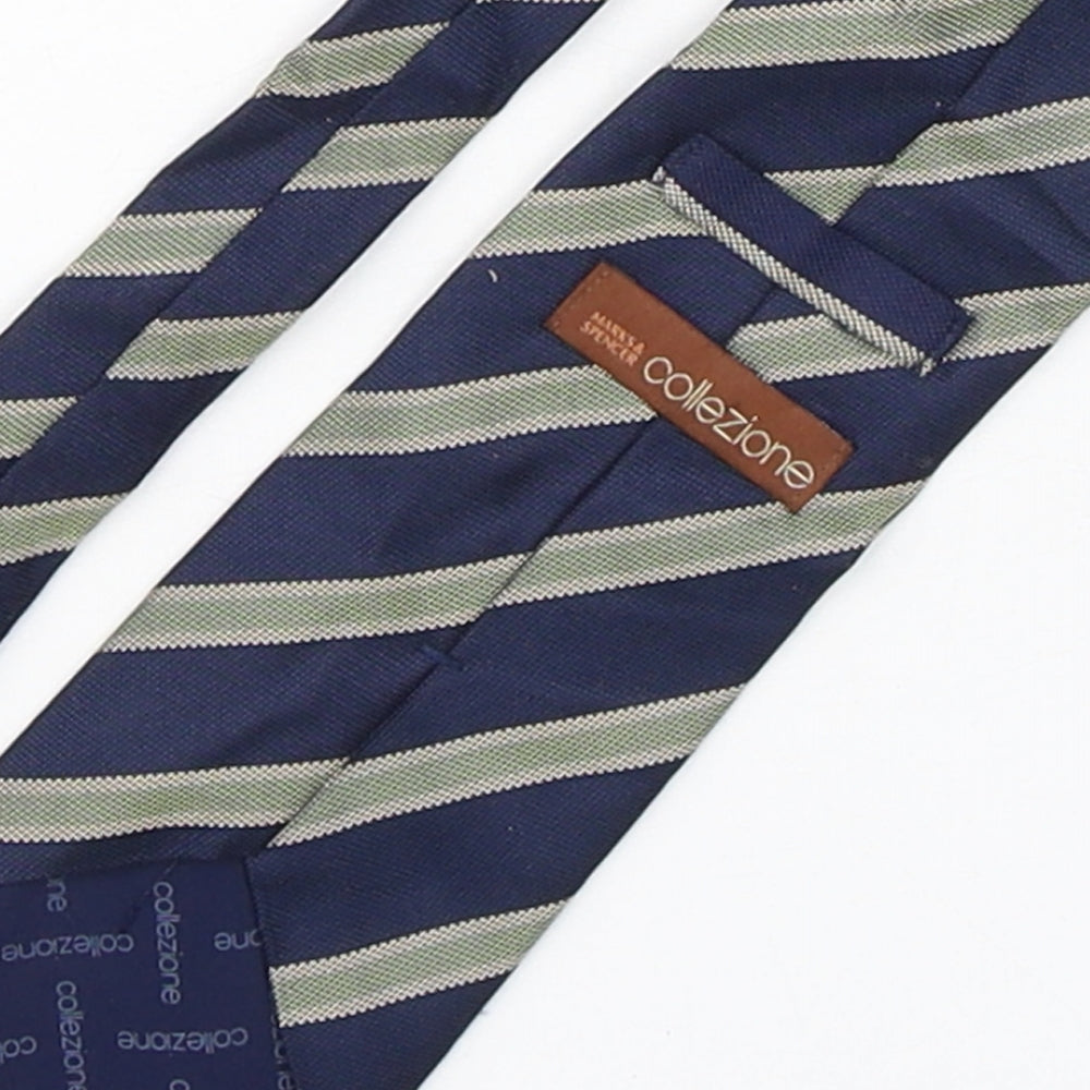 Marks and Spencer Mens Multicoloured Striped Silk Pointed Tie One Size