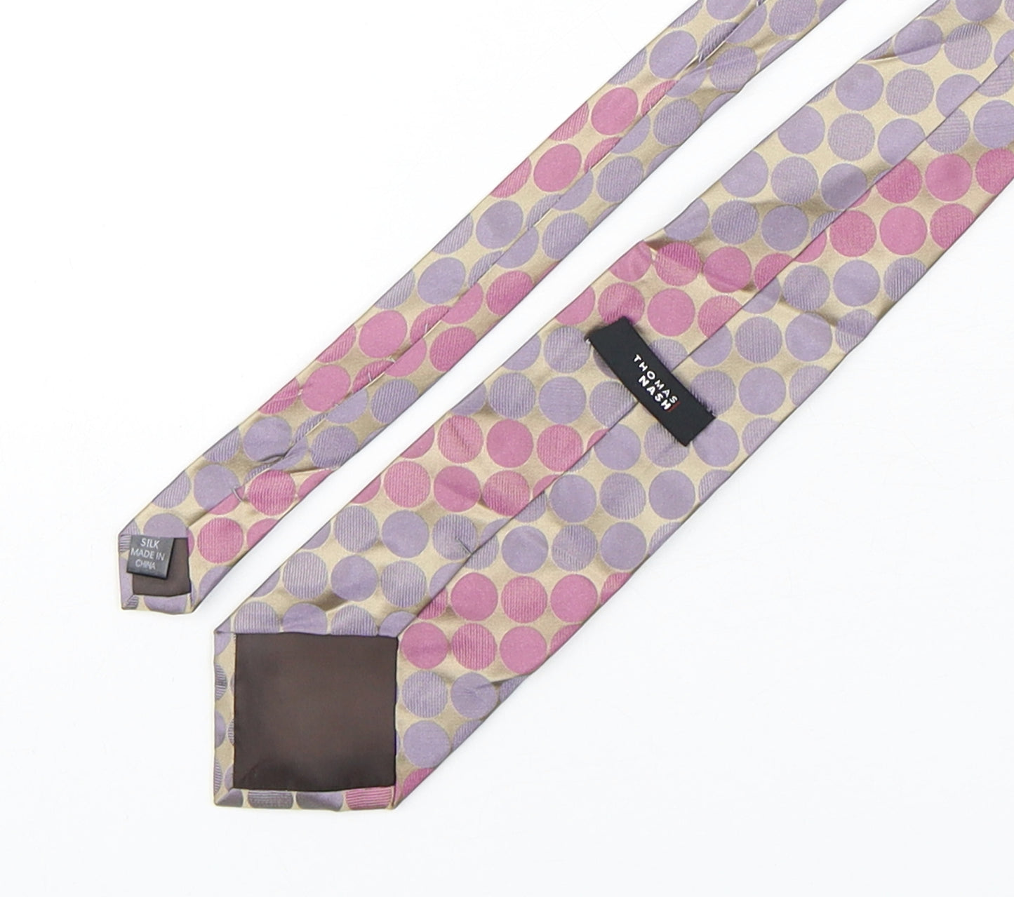 Thomas Nash  Mens Multicoloured Polka Dot Silk Pointed Tie One Size