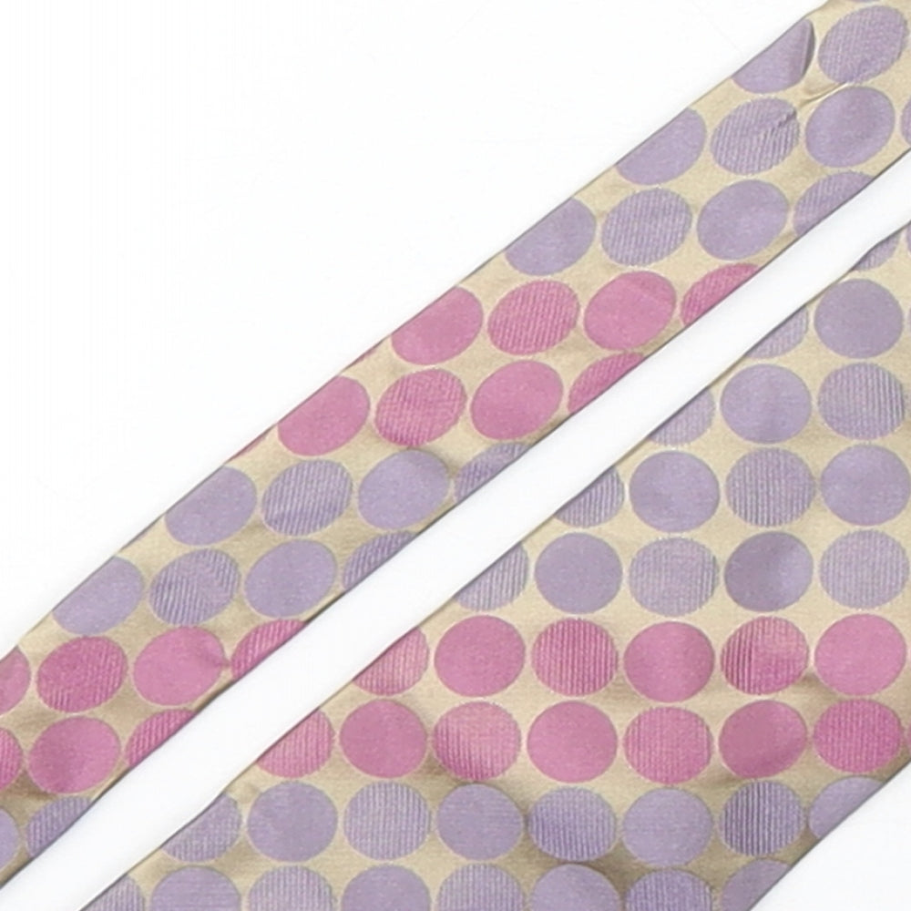 Thomas Nash  Mens Multicoloured Polka Dot Silk Pointed Tie One Size