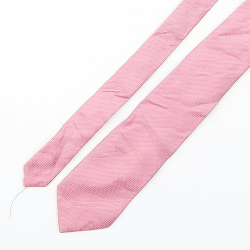 BHS Mens Pink Grenadine Silk Pointed Tie One Size