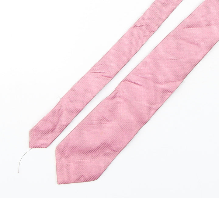 BHS Mens Pink Grenadine Silk Pointed Tie One Size