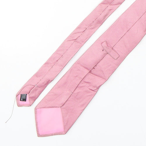 BHS Mens Pink Grenadine Silk Pointed Tie One Size