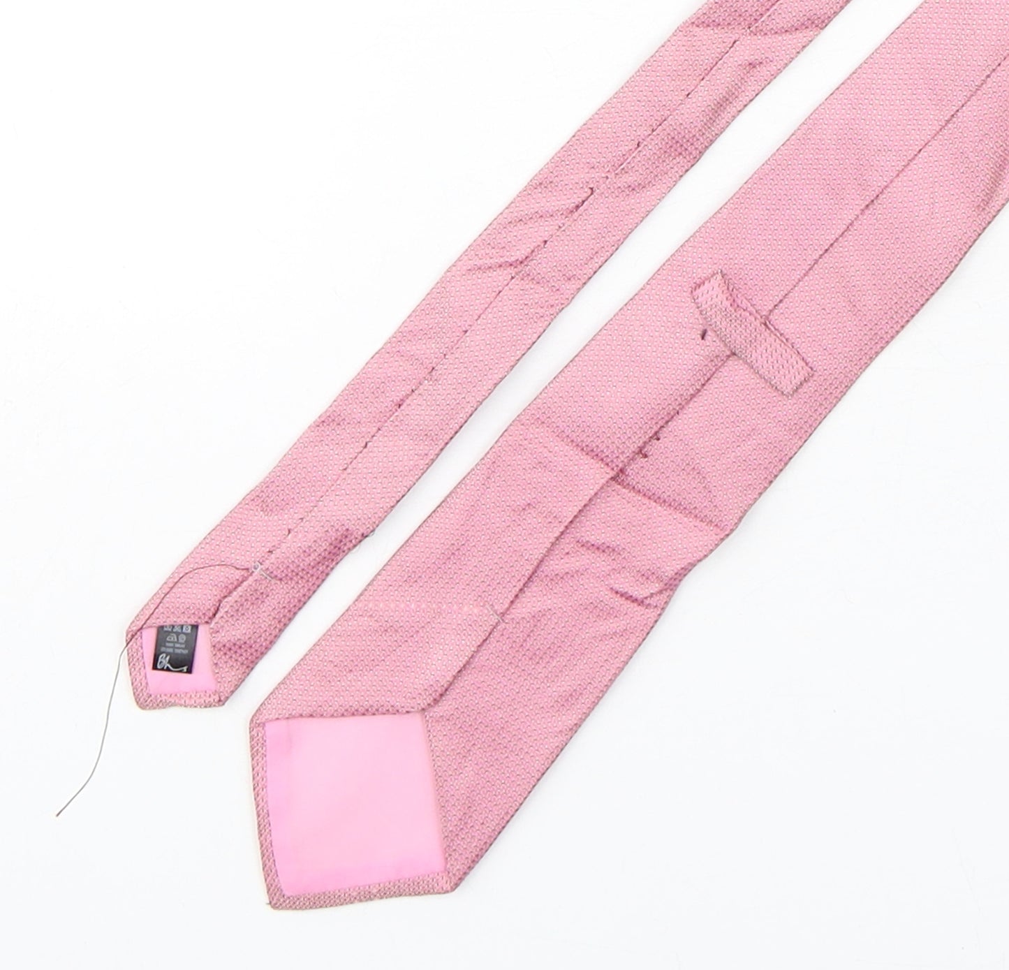 BHS Mens Pink Grenadine Silk Pointed Tie One Size