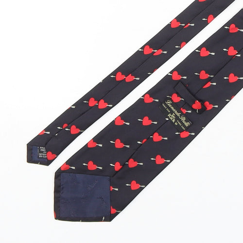 Leonardo Stelli Mens Multicoloured Geometric Silk Pointed Tie One Size - Lovehearts