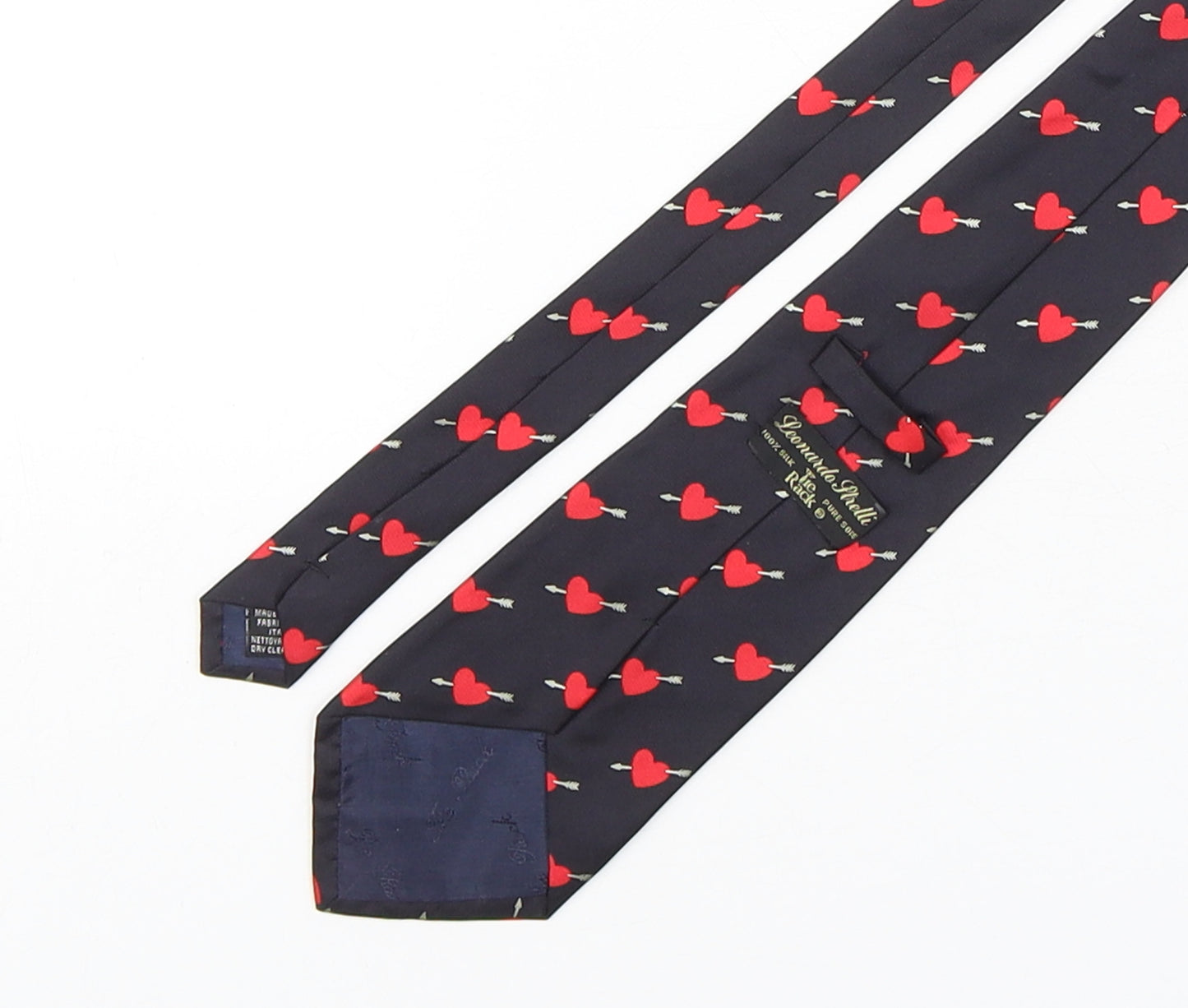Leonardo Stelli Mens Multicoloured Geometric Silk Pointed Tie One Size - Lovehearts