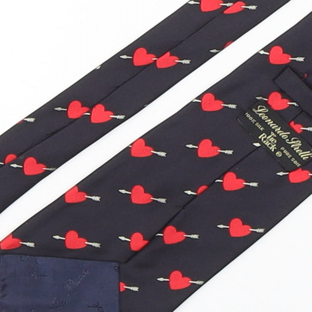 Leonardo Stelli Mens Multicoloured Geometric Silk Pointed Tie One Size - Lovehearts