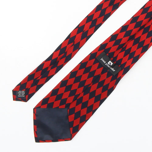 Jose Piscador Mens Multicoloured Plaids & Checks Silk Pointed Tie One Size