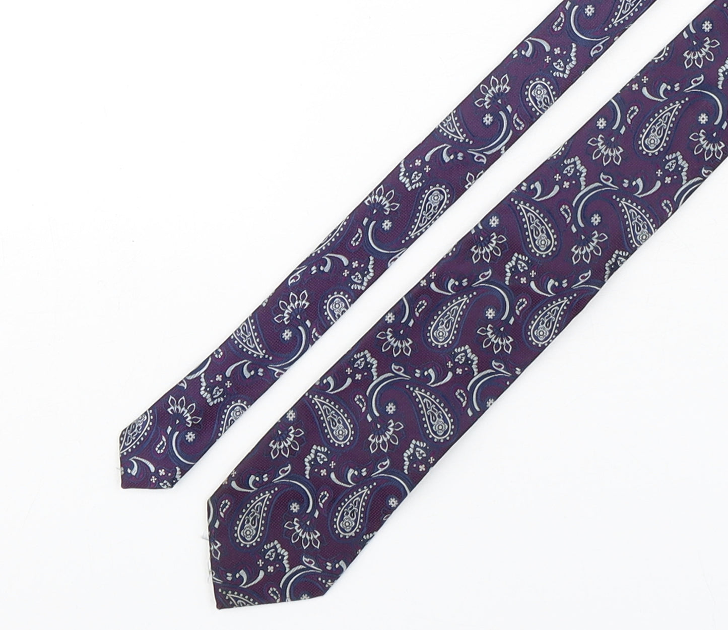 Michelsons Mens Purple Paisley Polyester Pointed Tie One Size