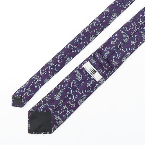 Michelsons Mens Purple Paisley Polyester Pointed Tie One Size