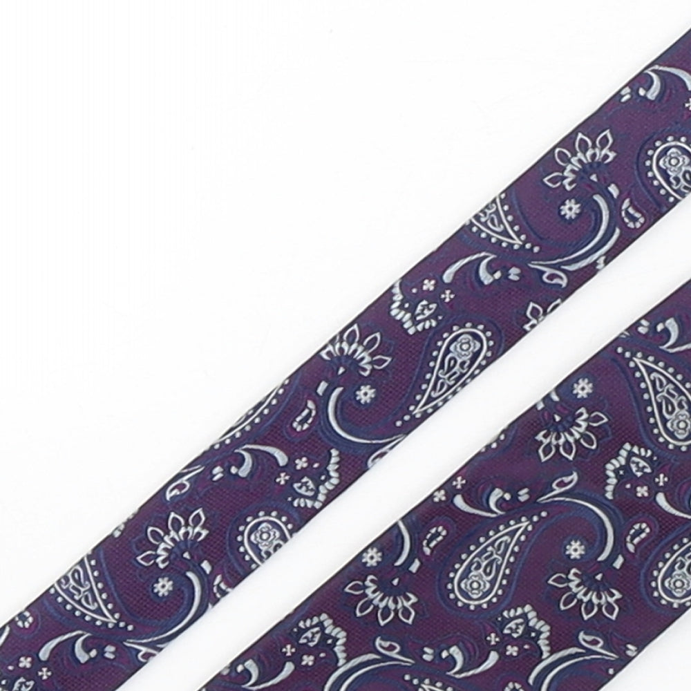 Michelsons Mens Purple Paisley Polyester Pointed Tie One Size