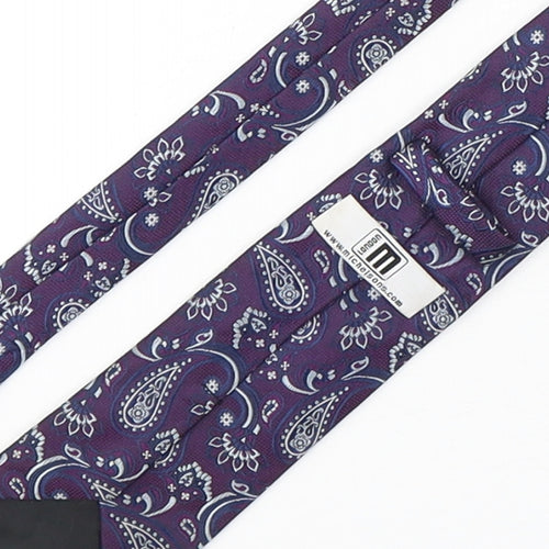 Michelsons Mens Purple Paisley Polyester Pointed Tie One Size