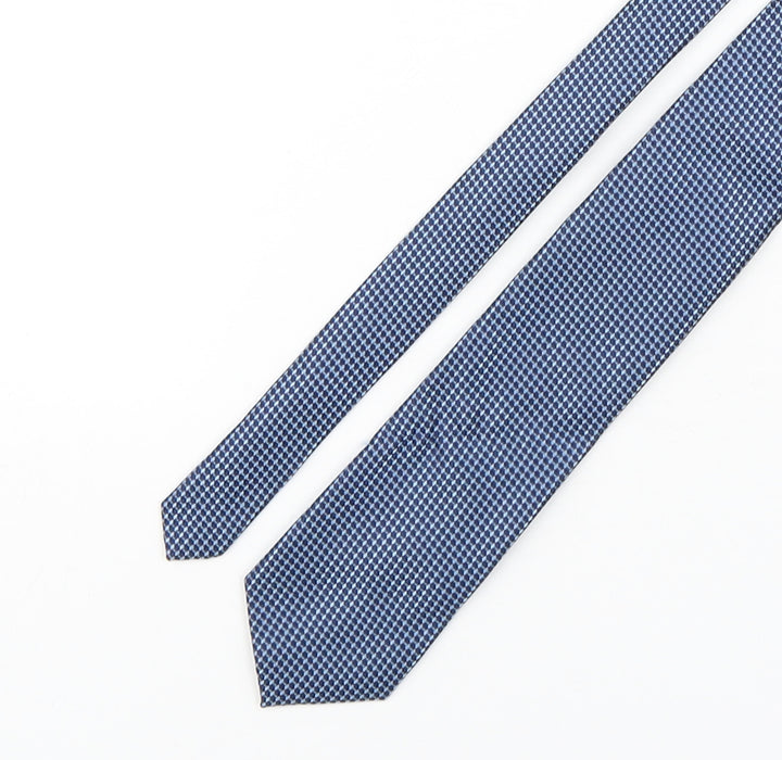 Debenhams  Mens Blue Geometric Polyester Pointed Tie One Size