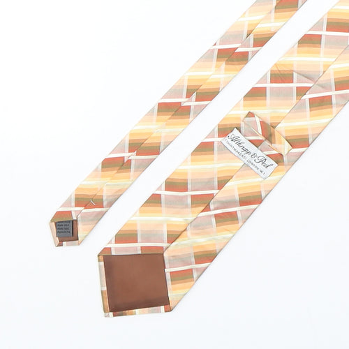 Althrupp & Peel  Mens Multicoloured Plaids & Checks Silk Pointed Tie One Size