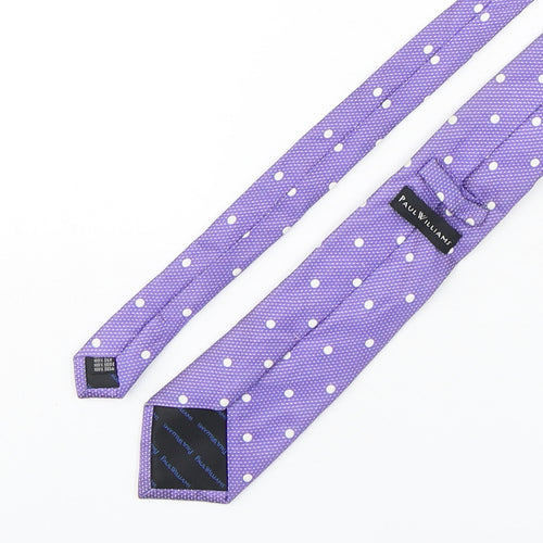 Paul Williams  Mens Purple Polka Dot Silk Pointed Tie One Size