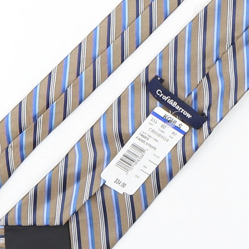 Croft & Barrow Mens Multicoloured Striped Polyester Pointed Tie One Size