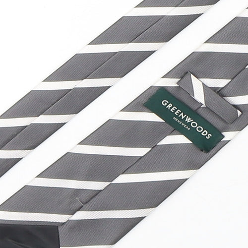 Greenwoods  Mens Multicoloured Striped Polyester Pointed Tie One Size