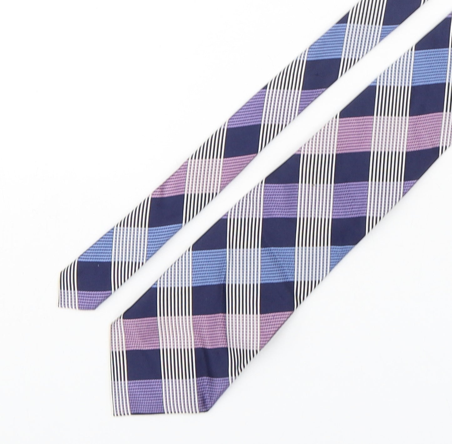 F&F Mens Multicoloured Plaids & Checks Silk Pointed Tie One Size