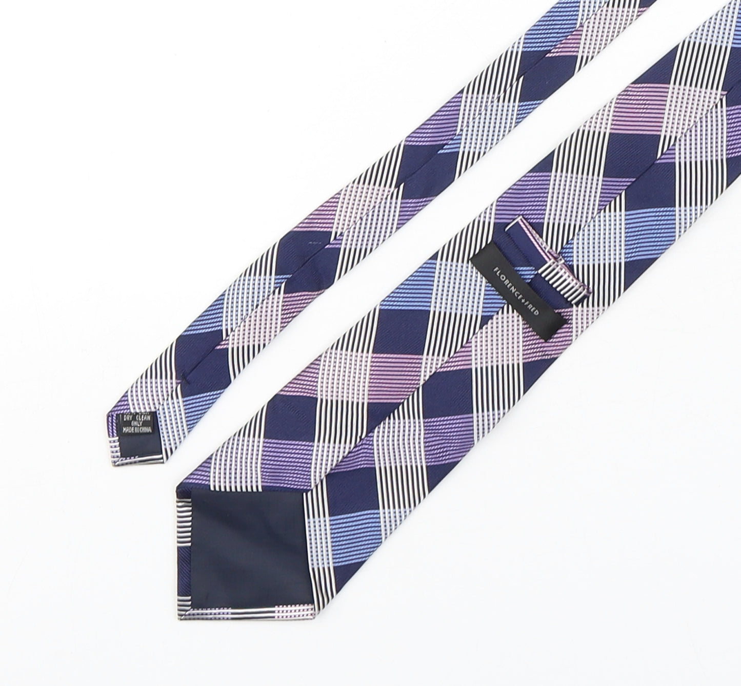 F&F Mens Multicoloured Plaids & Checks Silk Pointed Tie One Size