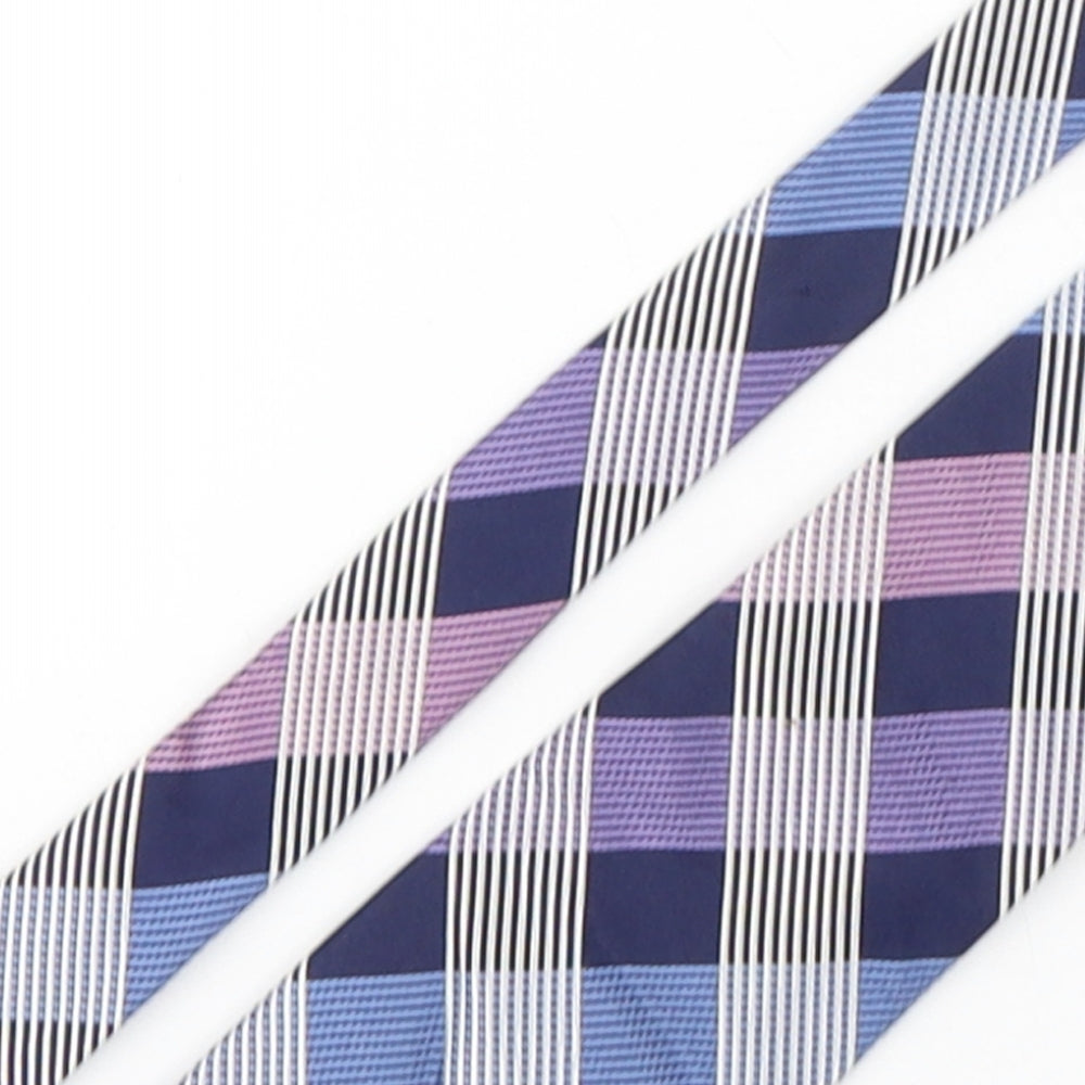 F&F Mens Multicoloured Plaids & Checks Silk Pointed Tie One Size