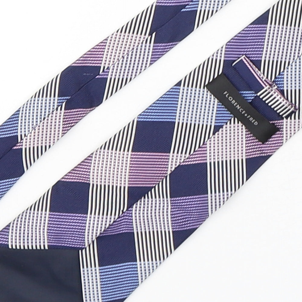 F&F Mens Multicoloured Plaids & Checks Silk Pointed Tie One Size
