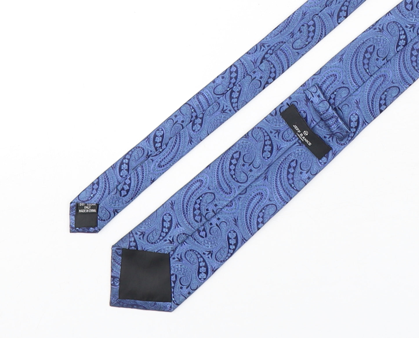 Jeff Banks  Mens Blue Paisley Silk Pointed Tie One Size